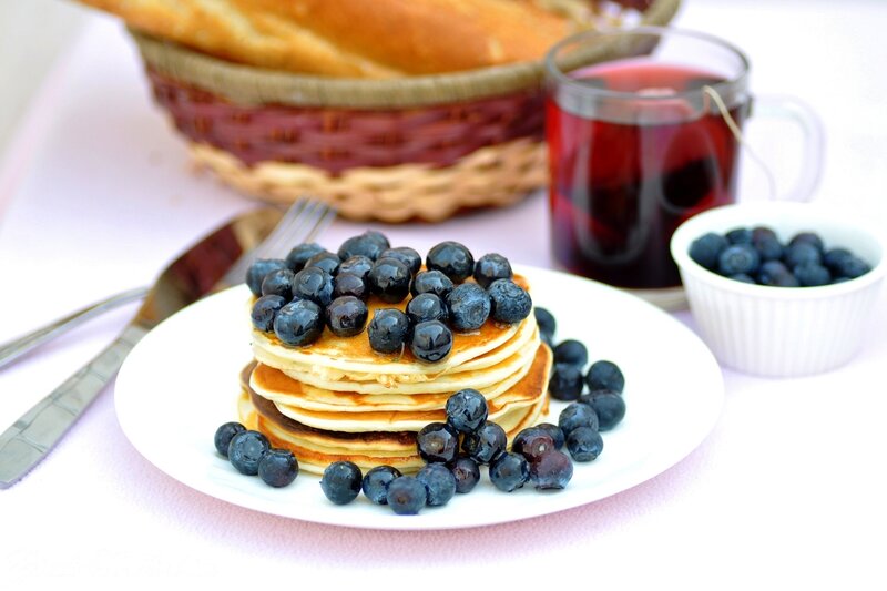 Stack of Pancakes with Blueberries
