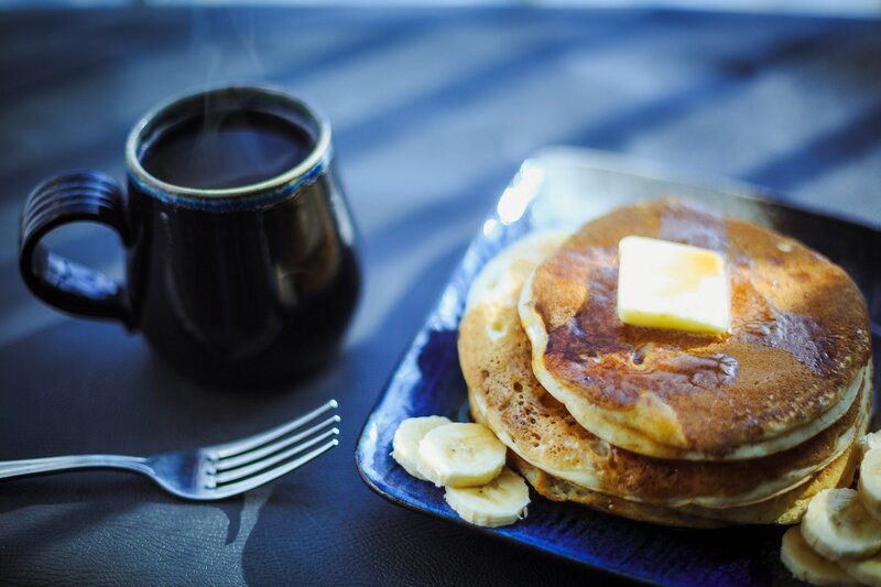 Stack of Pancakes with Coffee
