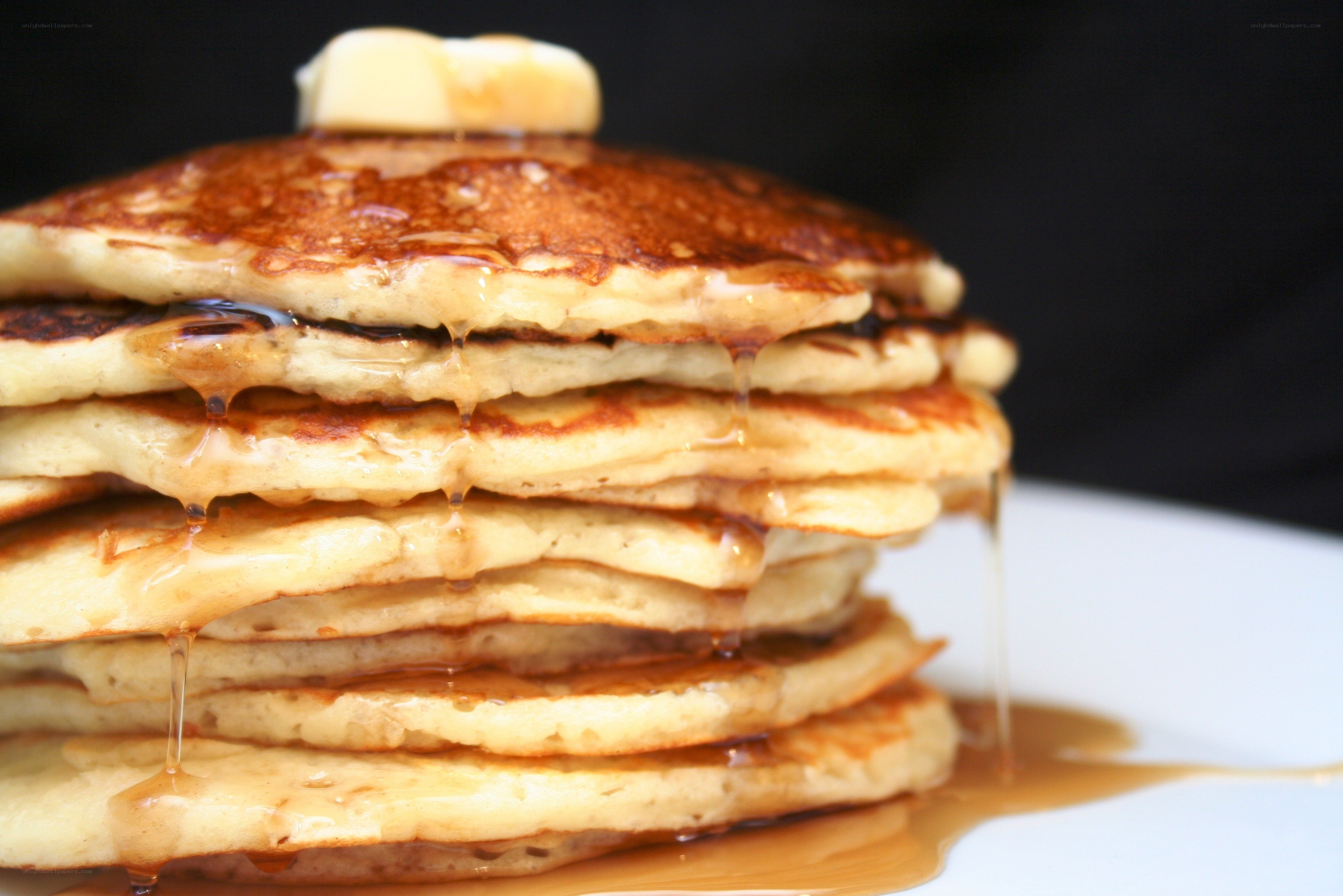 stack of pancakes with syrup