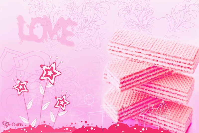 Stack of Pink Wafers