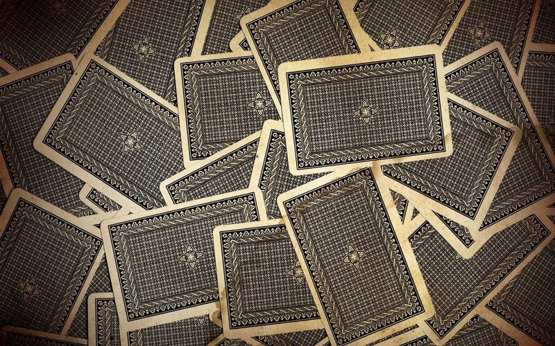 Stack of Playing Cards — Black, Neutral, Photograph