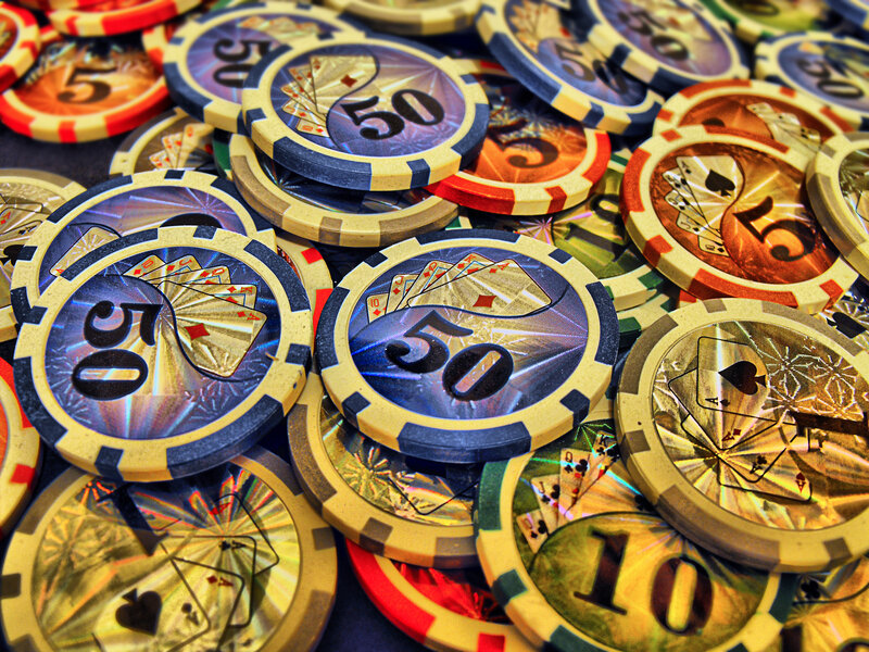 Stack of Poker Chips — Blue