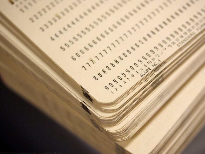 stack of printed number cards