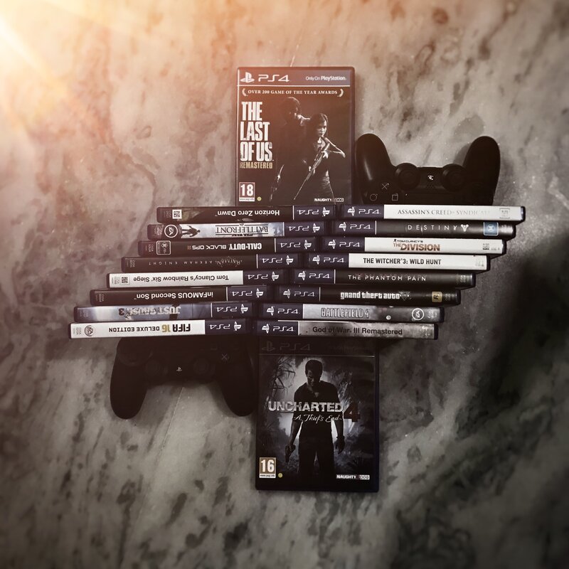 Stack of PS4 Games
