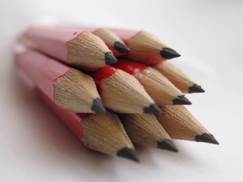stack of red pencils