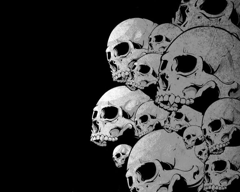 Stack of Skulls — Black, Dark, Digital Art