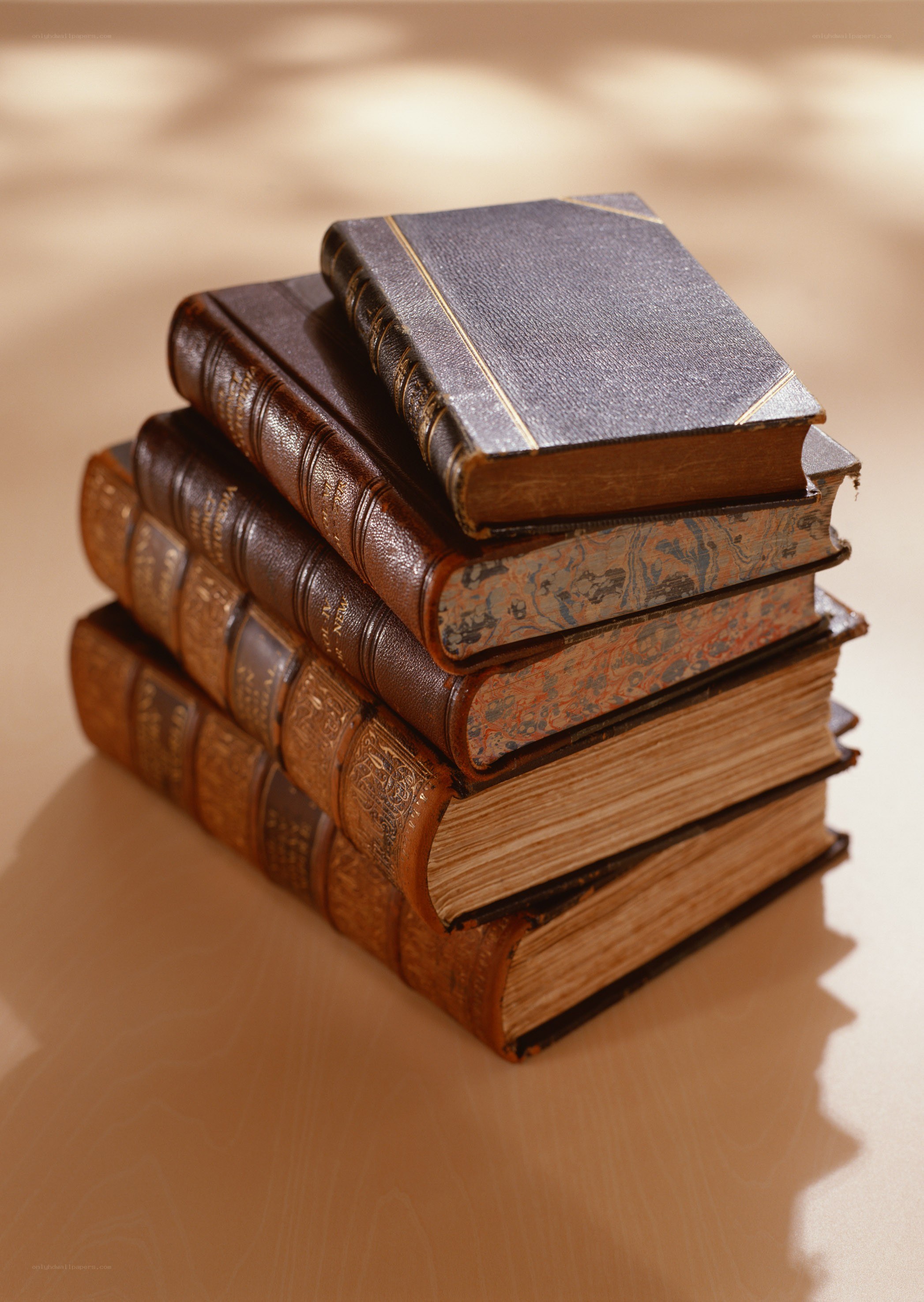 stack of vintage books