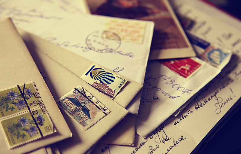 Stack of Vintage Envelopes — Beige