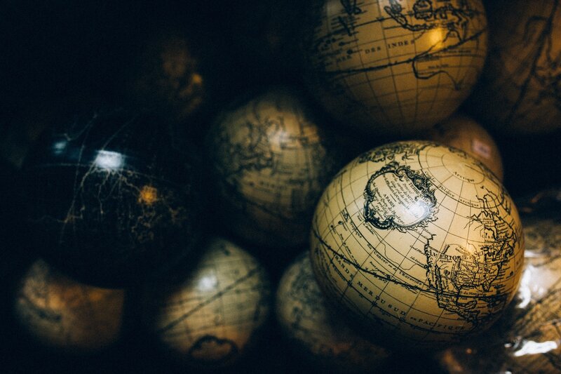 Stack of Vintage Globes