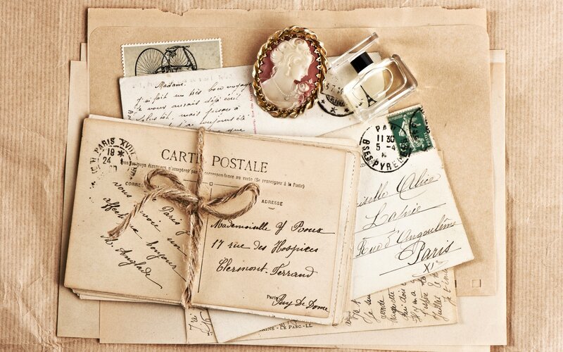 Stack of Vintage Letters — Beige