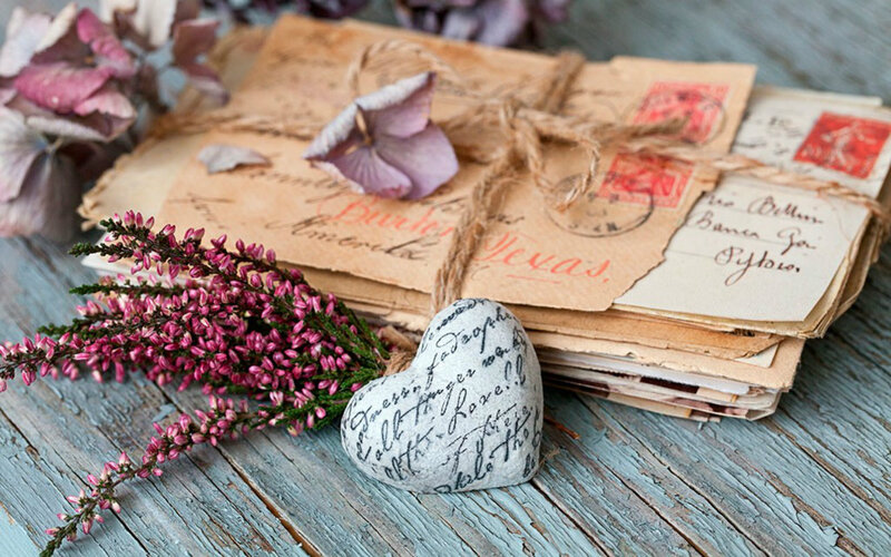 Stack of Vintage Letters — Blue