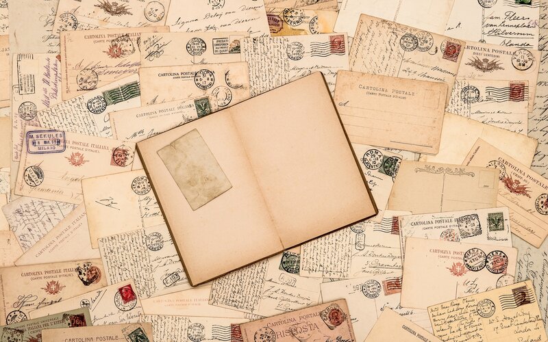Stack of Vintage Postcards — Beige, Nostalgic
