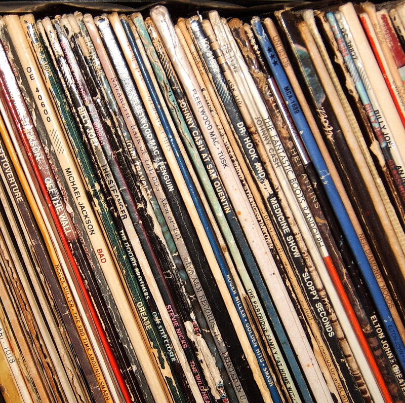 Stack of Vinyl Record Sleeves