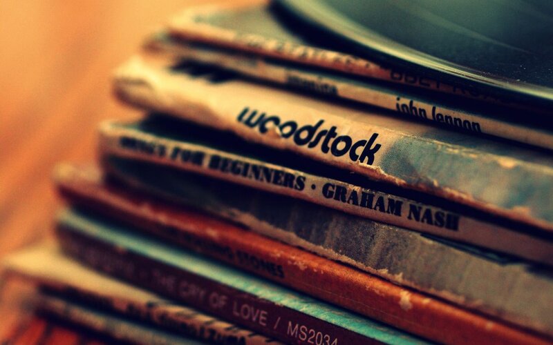 Stack of Vinyl Records — Brown