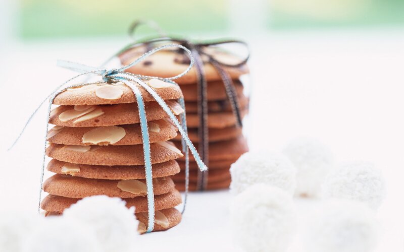 Stacked Almond Cookies — Brown, Calm