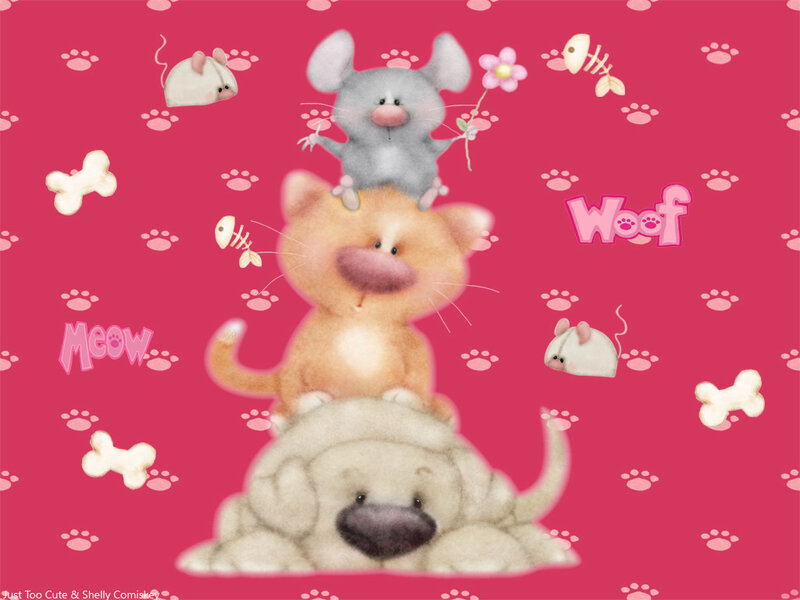 Stacked Animals on Pink