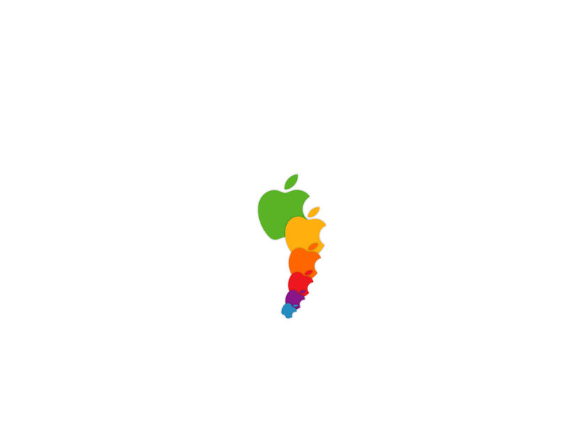Stacked Apple Logos — Green, Minimalist