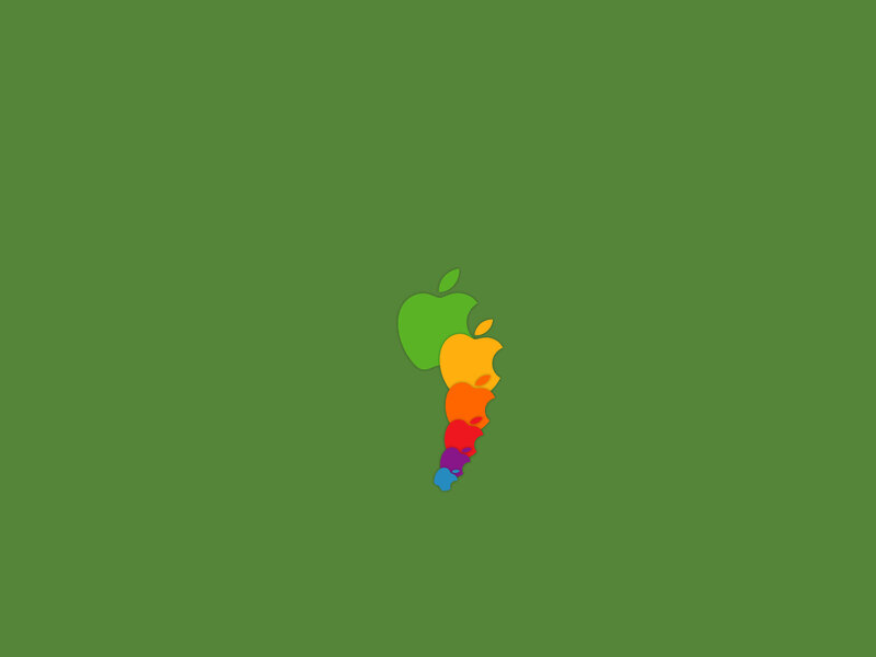 Stacked Apple Logos — Green