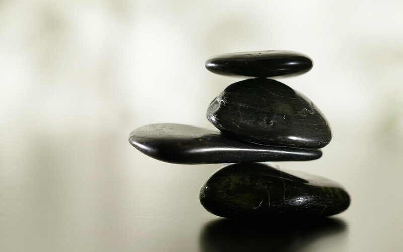 stacked black stones