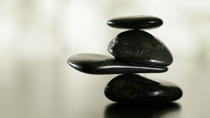stacked black stones