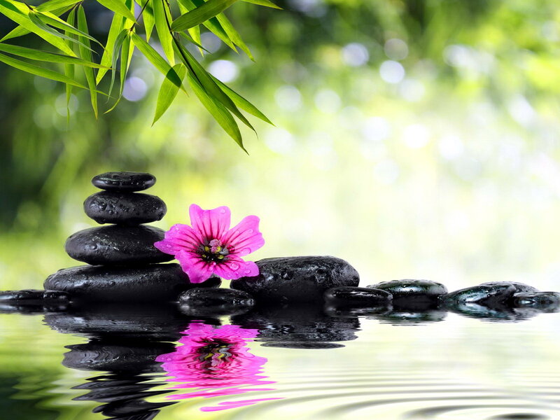 Stacked Black Stones — Serene, Morning