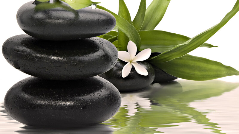 Stacked Black Stones — Serene, Photograph, Flower