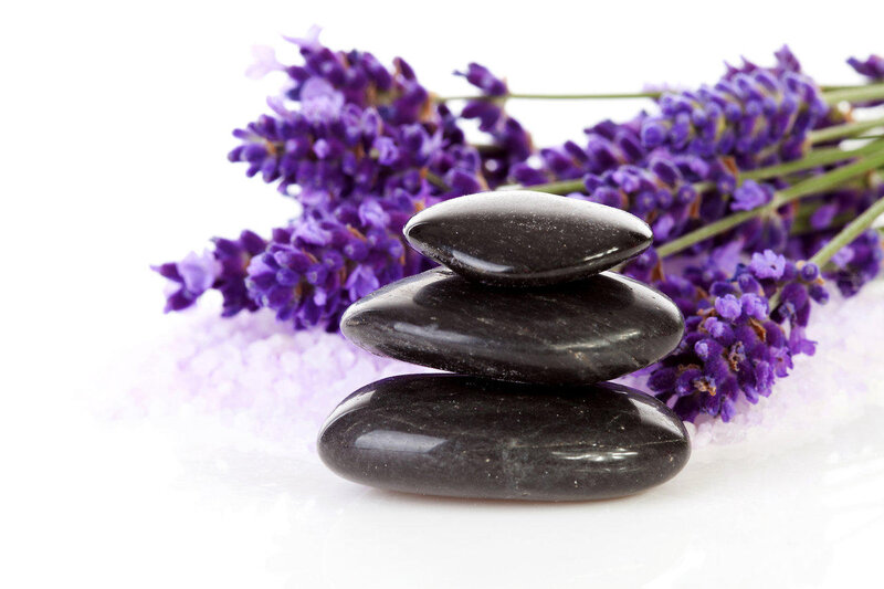 Stacked Black Stones — Serene, Photograph, Lavender