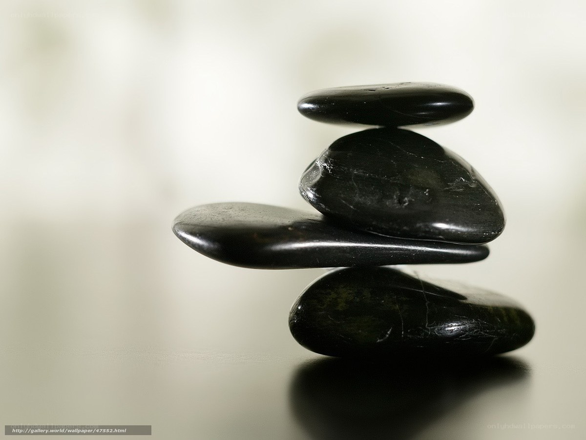 Stacked black stones