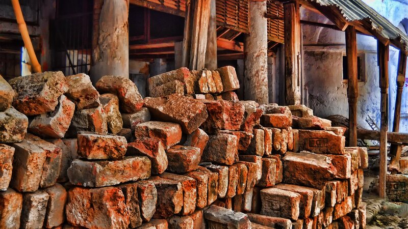 Stacked Bricks in Ruin
