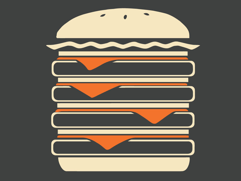 stacked burger illustration
