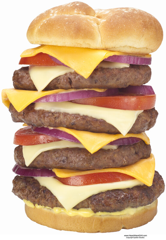 stacked cheeseburger with onions