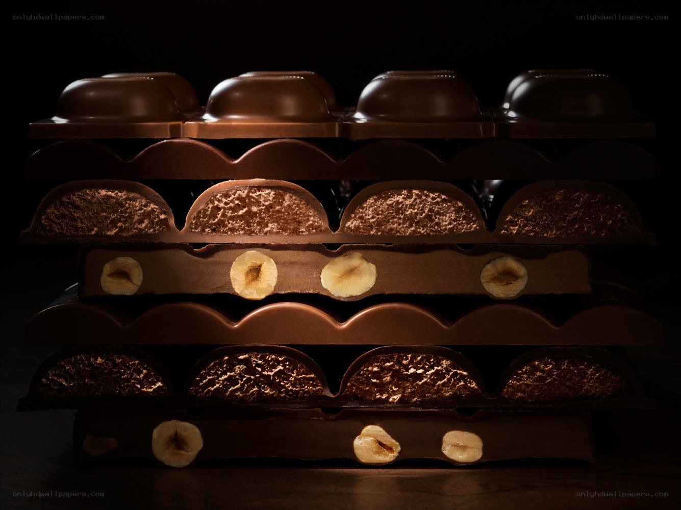 stacked chocolate bars