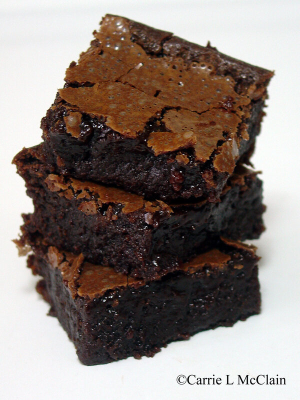 stacked chocolate brownies