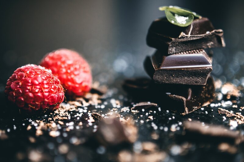 Stacked Chocolate Pieces — Black