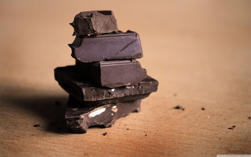 Stacked Chocolate Pieces — Brown, Neutral