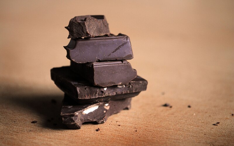 Stacked Chocolate Pieces — Brown