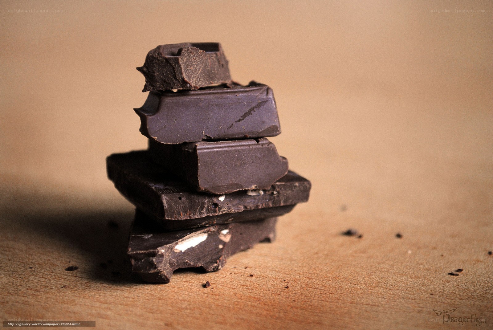 stacked chocolate pieces