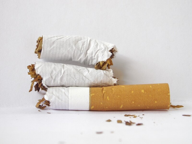 stacked cigarette butts