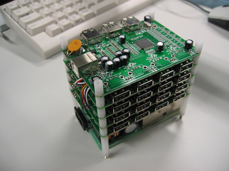 stacked circuit boards with usb ports