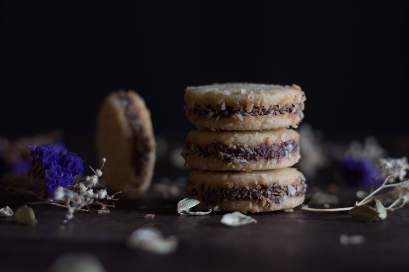 stacked coconut cookies