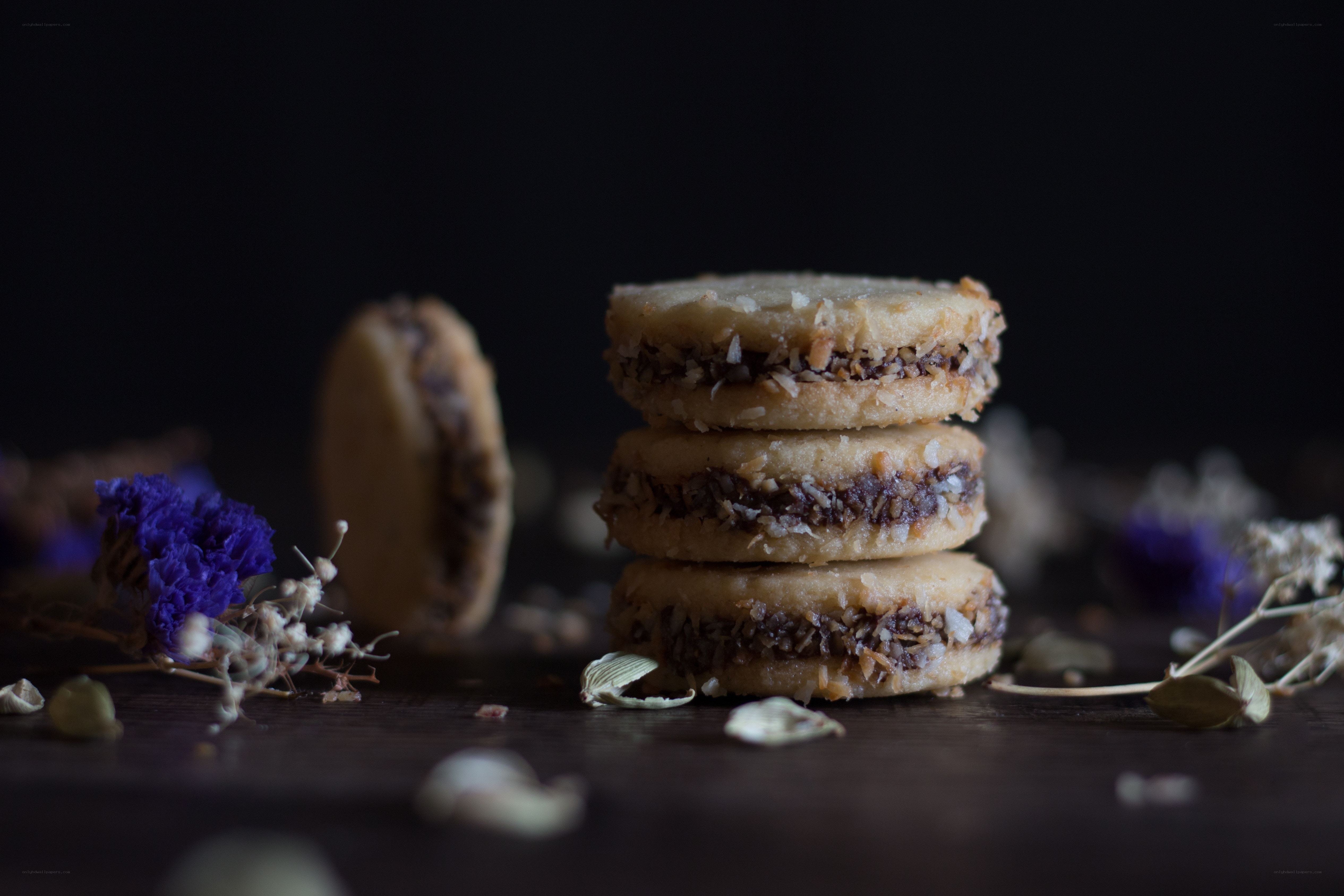 stacked coconut cookies