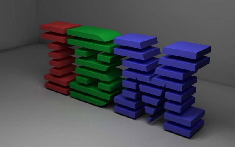 Stacked Colored Blocks — Red