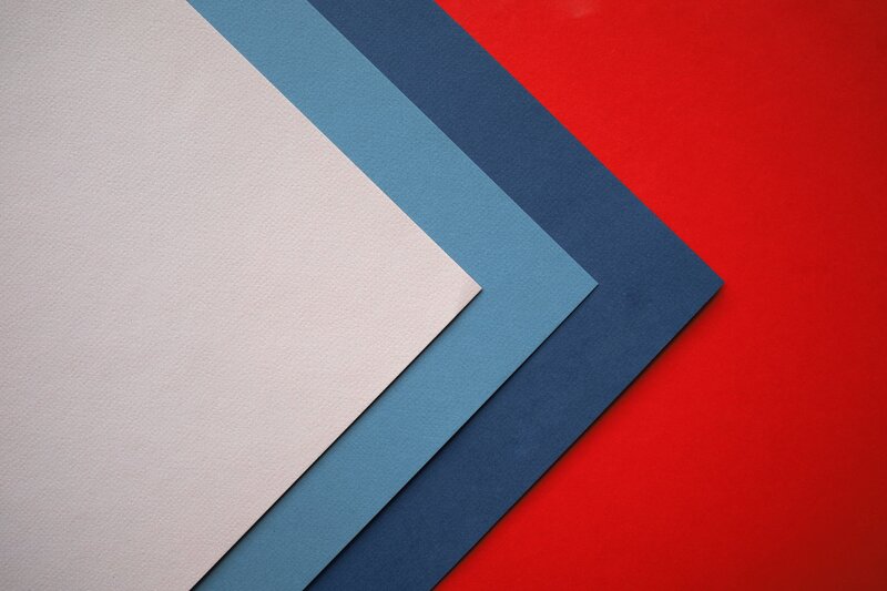 Stacked Colored Paper — Red, Minimalist