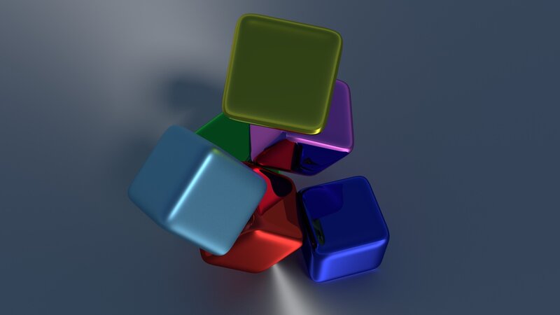 Stacked Colorful Cubes