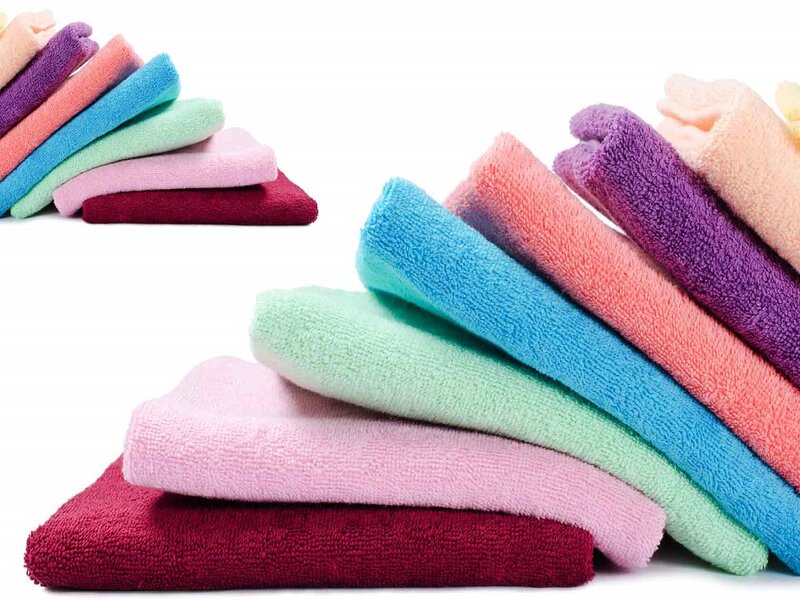 Stacked Colorful Towels — Pink