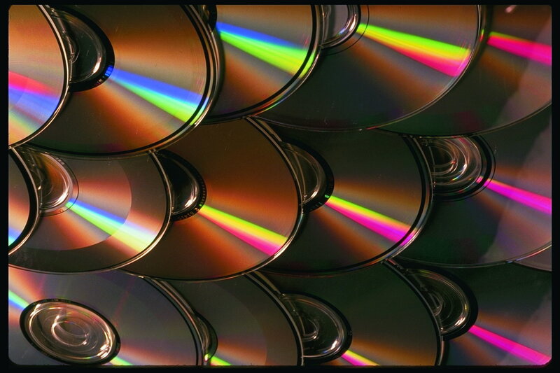 stacked compact discs