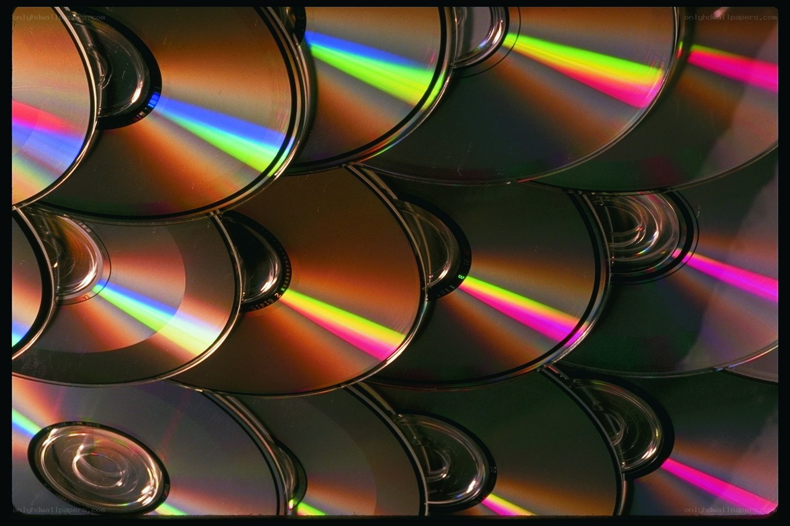 stacked compact discs