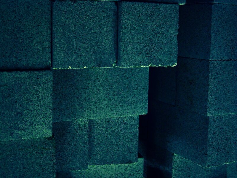 Stacked Concrete Blocks — Blue