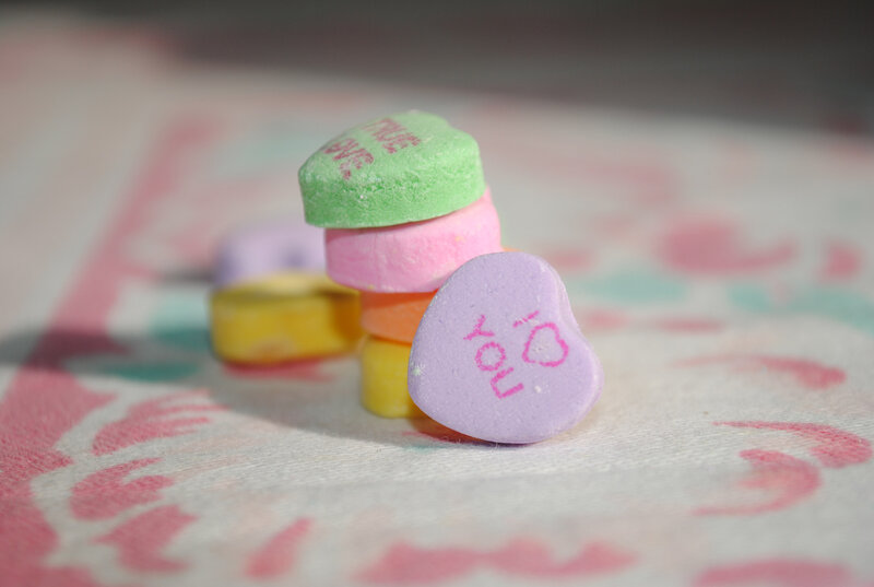 Stacked Conversation Hearts