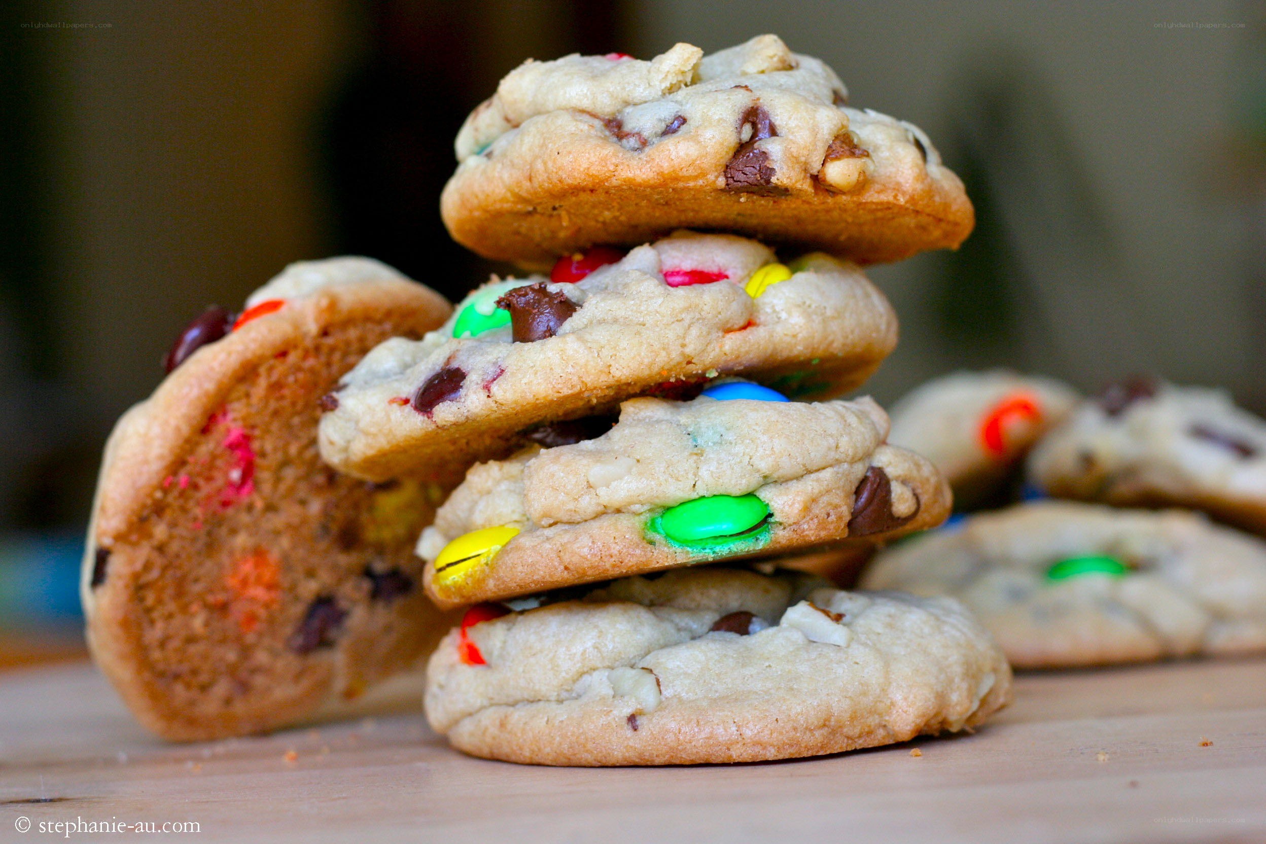 stacked cookies with candies